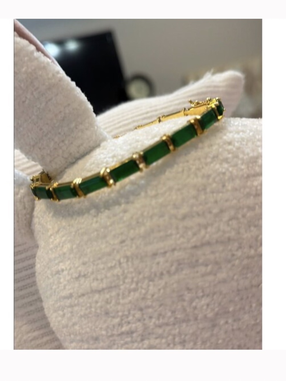 Kurt Geiger Green Stone Tennis Bracelet - Picture 1 of 5